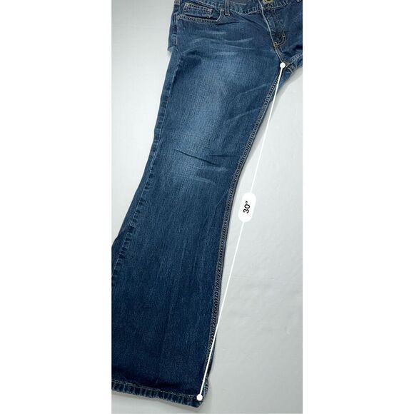 American‎ Eagle Bootcut Wide Leg Pocket Embroidered Details Blue Jean sz 12 - Picture 6 of 11